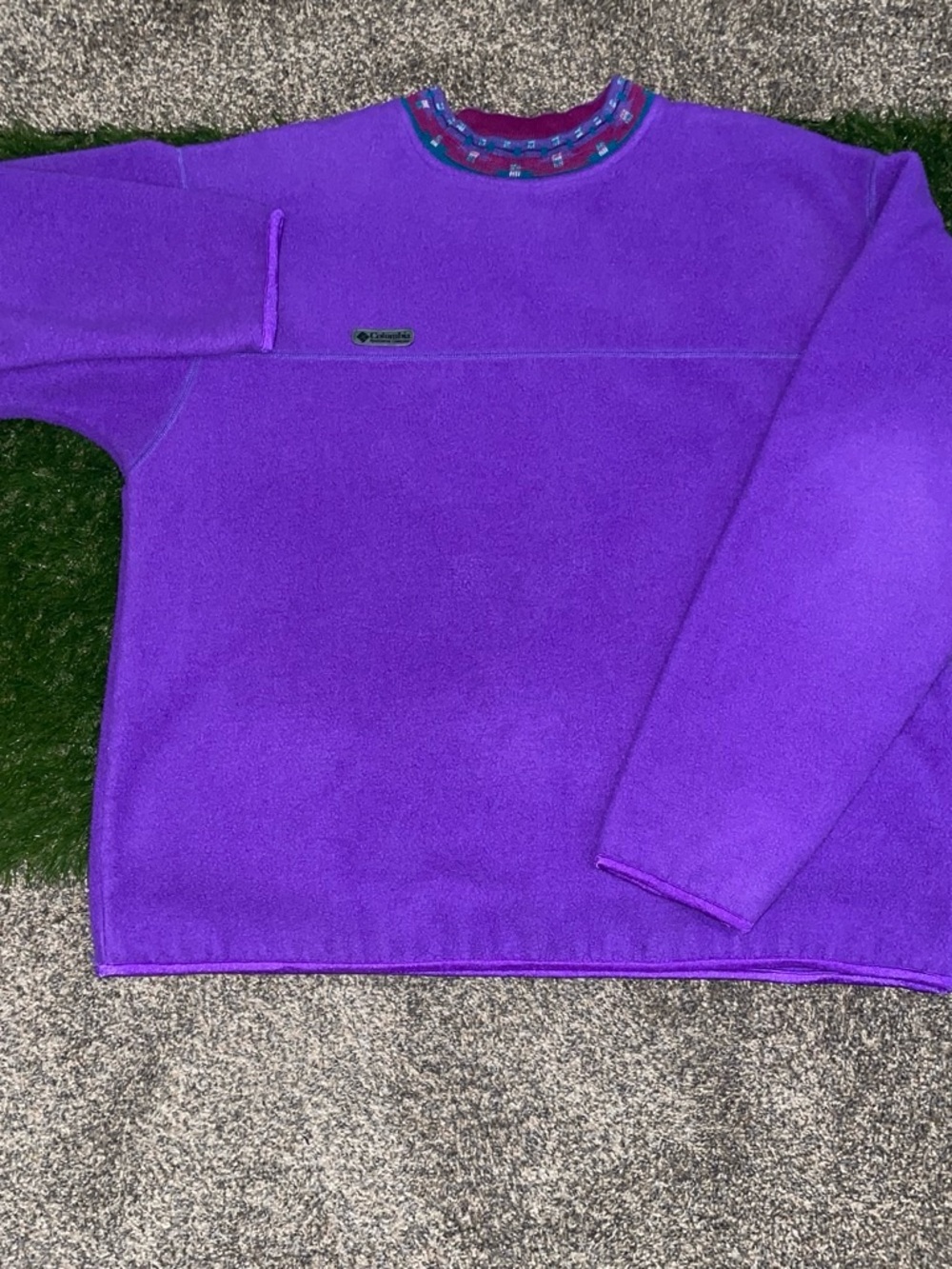 Vintage Purple Aztec Columbia fleece crewneck